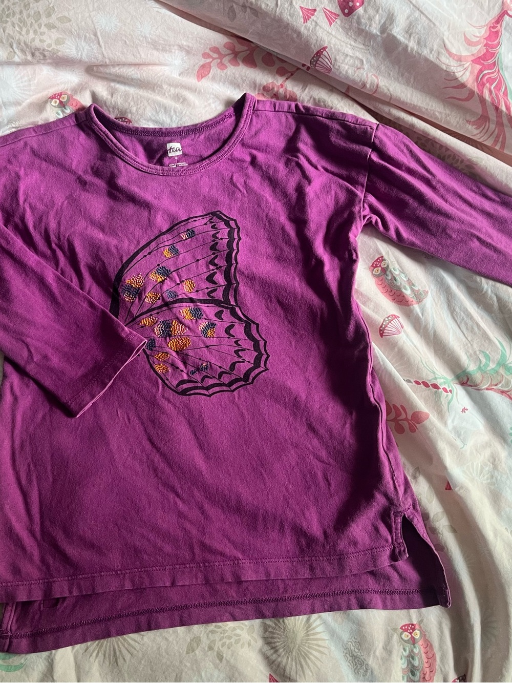 Tea collection butterfly tee with embroidery detail